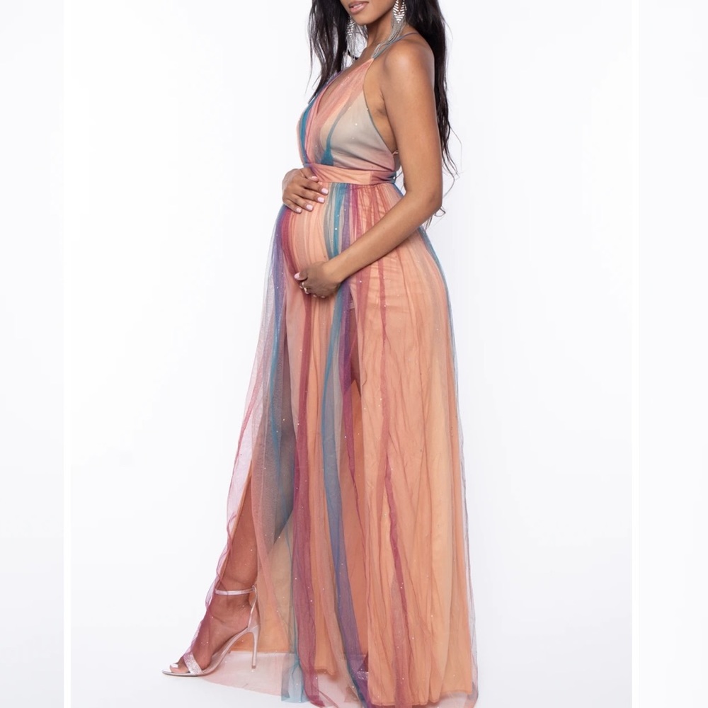 BUMP BIDDY MATERNITY KRISTA SPARKLE SEQUIN GOWN